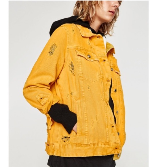 zara yellow denim jacket